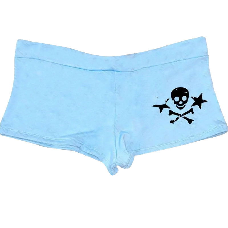 Short Sexy Tête de Mort Skull Pirates et étoiles couleur bleu