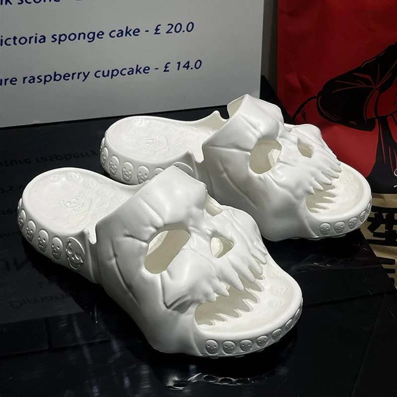 Chaussures Tête de Mort Monstrueuse Unisexe couleur blanc