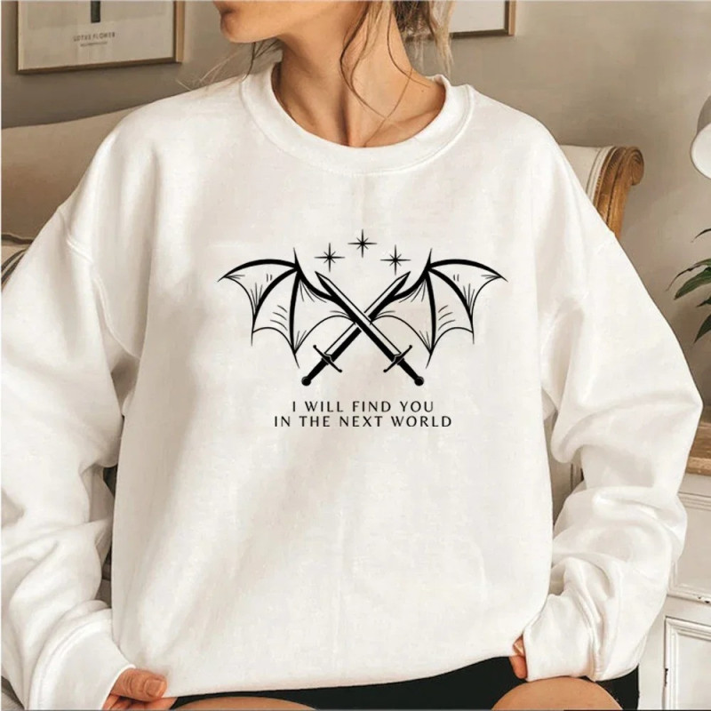 Sweatshirt Gothique Chic Chauve-Souris Rose à Manches Longues couleur blanc