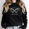 Sweatshirt Gothique Chic Chauve-Souris Rose à Manches Longues couleur noir