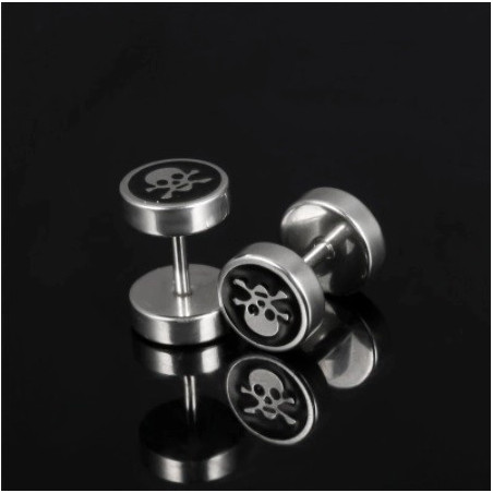 Détails Boucles d'Oreilles Tête de Mort Pirate Homme ou Femme