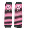 Détails Gants Longs Skull Mitaines Gothique Sans doigts pour femme à Rayures roses et noires