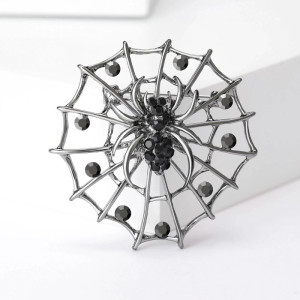 Broche toile d'araignée strass - couleur argent