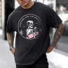 Magnifique T-shirt Tête de Morrt Squelette Skateboard Lurking For The Weekend