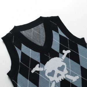 Détails logo du Gilet imprimé de crâne pirate imprimé Jolly Rogers