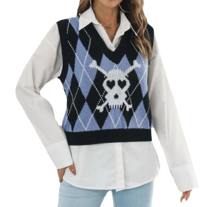 Magnifique Gilet imprimé de crâne pirate imprimé Jolly Rogers