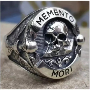 Bague Tête de Mort Biker Crâne "Memento Mori"