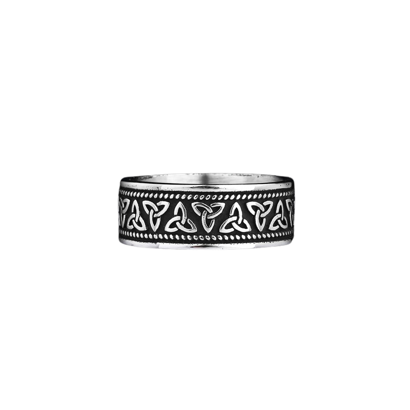 Bague Viking Valhalla en Acier Inoxydable Motifs Celtiques Graves