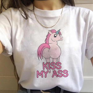 Détails du T-shirt Licorne " Kiss My Ass"