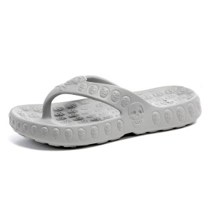 Tongs tête de mort pour hommes Crâne souriant couleur gris