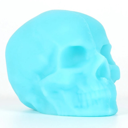 Bouchon de bouteille de vin réutilisable Tête de Mort couleur bleu