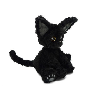 vue arrière du Peluche Petit Chat Noir Gothique Tout Mignon