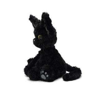 vue côté du Peluche Petit Chat Noir Gothique Tout Mignon