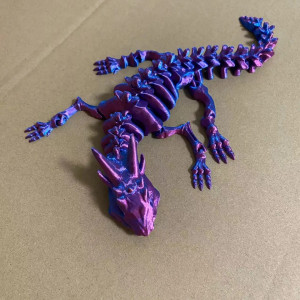 Magnifique Figurine Dragon Squelettique Animé Impression 3D Couleur Violette