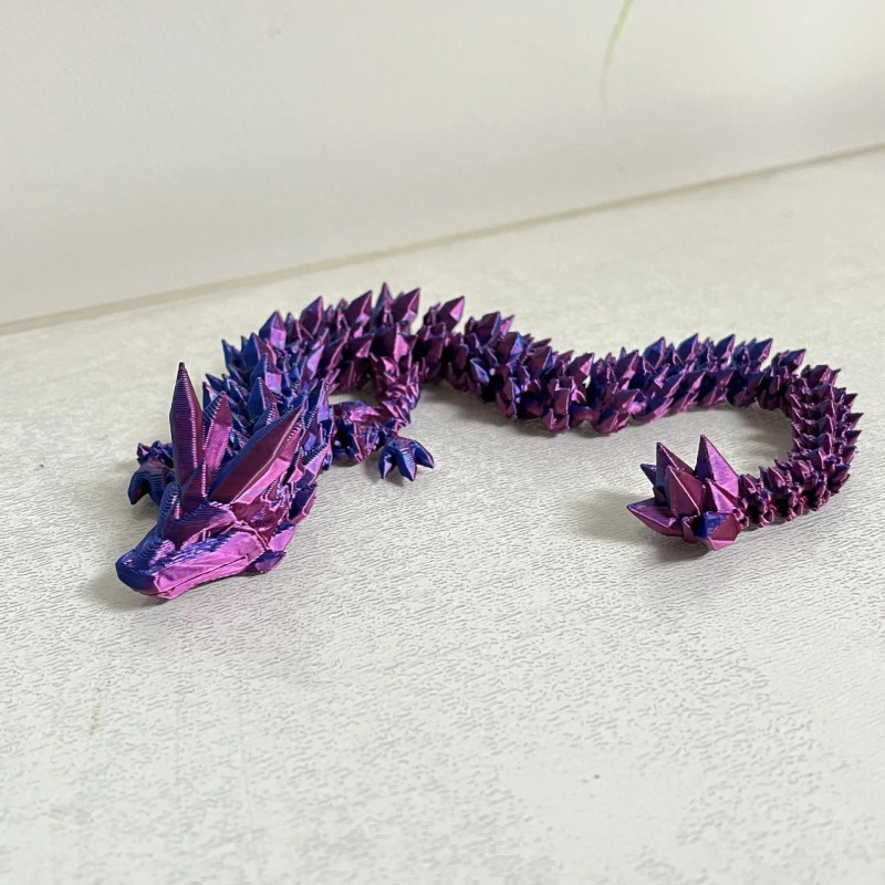 Figurine Dragon Céleste Animé Imprression 3D Couleur Violet Bleu