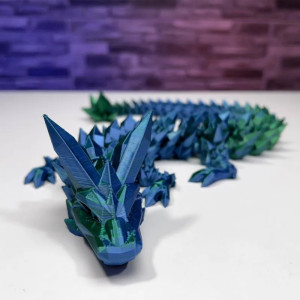 Figurine Dragon Céleste Animé Imprression 3D Couleur Vert Bleu