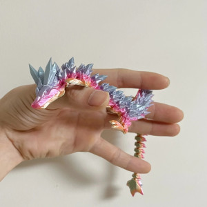 détails Figurine Dragon Céleste Animé Imprression 3D Couleur Bleu Rose