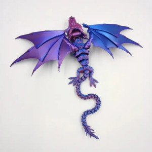 Figurine Dragon Volant Animé Imprression 3D couleur violet