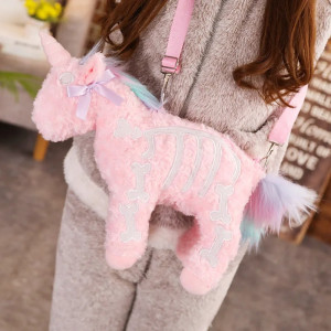 Magnifique Sac à Main Gothique Peluche Licorne 40cm Couleur Rose