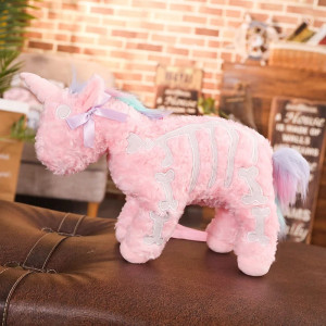 détails Sac à Main Gothique Peluche Licorne 40cm Couleur Rose