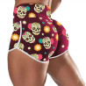 Short Yoga Gym Crânes Skull Fiesta de los Muertos pour femme