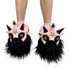 Détails des Pantouffles Gothique Baphomet en peluche - noir ou rose !