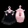 vue complètes des Pantouffles Gothique Baphomet en peluche - noir ou rose