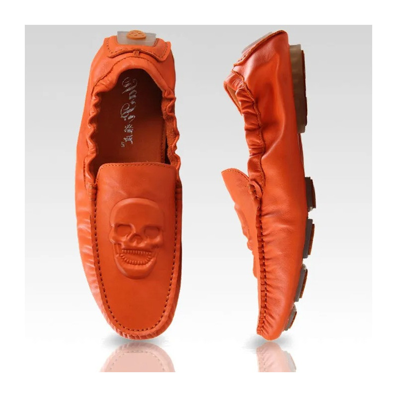 Mocassins Tête de Mort pour Hommes en Cuir - Multi-couleurs Disponible
