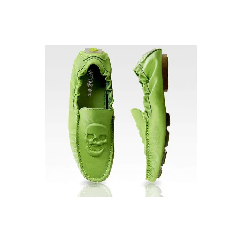 Mocassins Tête de Mort pour Hommes en Cuir - Multi-couleurs Disponible