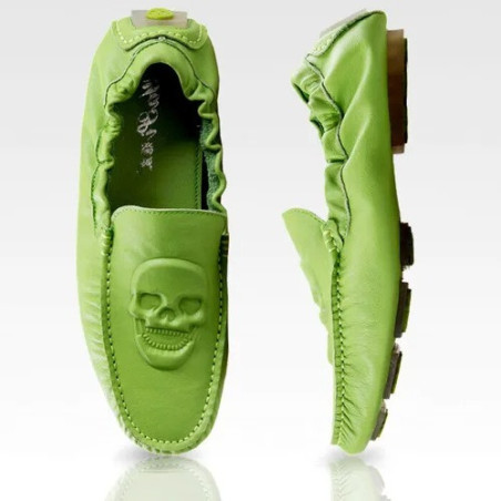 Mocassins Tête de Mort pour Hommes en Cuir - Multi-couleurs Disponible