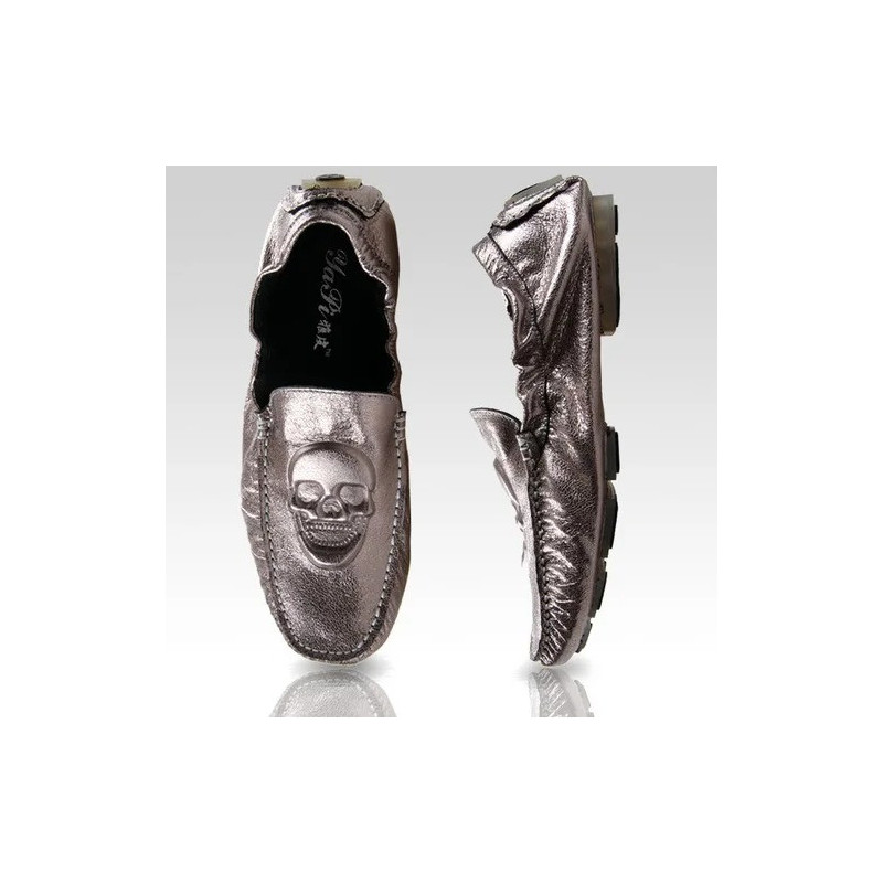 Mocassins Tête de Mort pour Hommes en Cuir - Multi-couleurs Disponible
