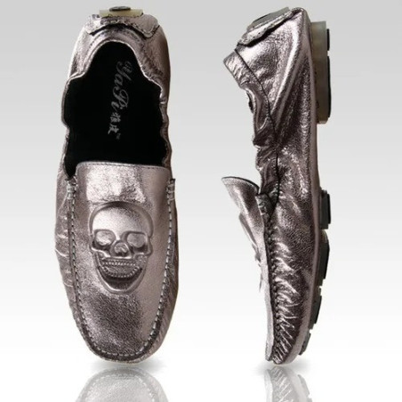 Mocassins Tête de Mort pour Hommes en Cuir - Multi-couleurs Disponible
