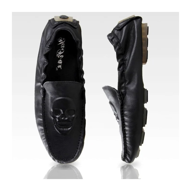 Mocassins Tête de Mort pour Hommes en Cuir - Multi-couleurs Disponible