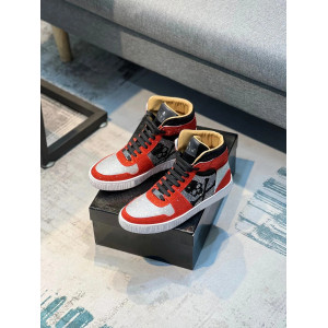 Sneakers Tête de Mort motf Skull Pirates Homme couleur rouge et blanche
