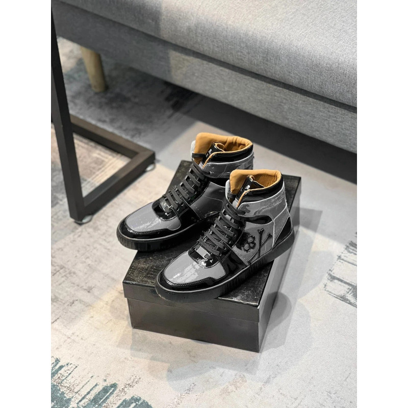 Sneakers Tête de Mort motf Skull Pirates Homme couleur gris et noir