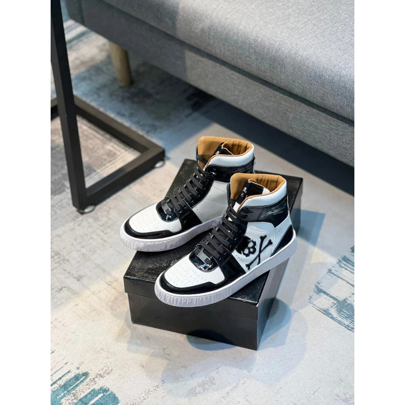 Sneakers Tête de Mort motf Skull Pirates Homme couleur noir et blanc