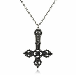 Collier gothique croix anti christ