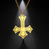 Magnifique Collier gothique anti christ en acier inoxydable pour homme couleur or