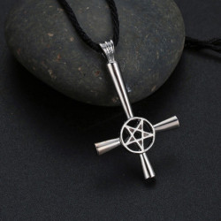 Pendentif anti christ runique - couleur argent