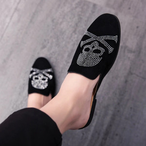 Sandales Tête de Mort mofit Skull Pirates Mules à talons bas pour hommes