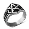 Magnifique Bague pentagramme Viking en acier inoxydable