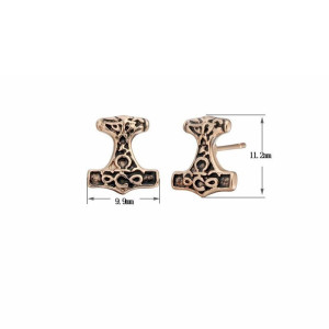 Dimensions des Boucles d-oreille Viking en forme de marteau de Thor