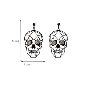 Boucles d'Oreilles Tête de Mort Diamants