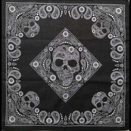 Bandana tête de mort crâne en coton crâne mexicain