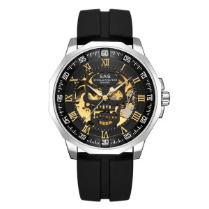 Montre Tête de mort rétro classique en acier inoxydable modèle 1