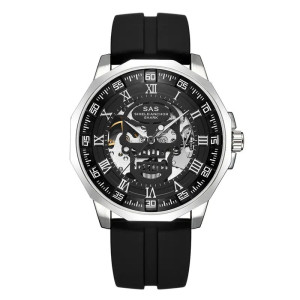 Montre Tête de mort rétro classique en acier inoxydable modèle 3