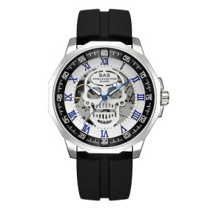 Montre Tête de mort rétro classique en acier inoxydable modèle 4
