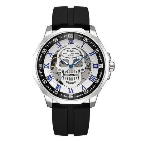 Montre Tête de mort rétro classique en acier inoxydable modèle 4