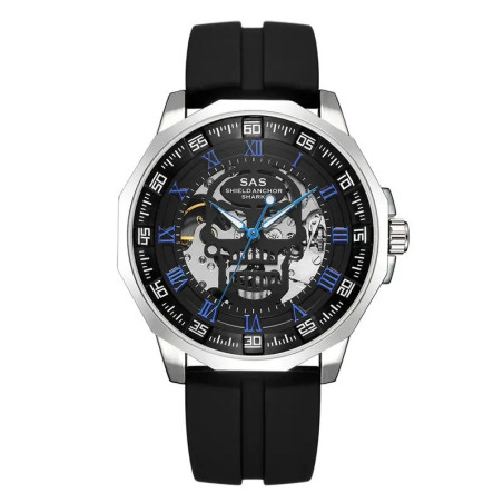 Montre Tête de mort rétro classique en acier inoxydable modèle 6