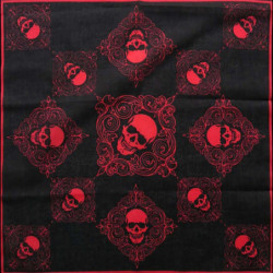 Bandana tête de mort crâne en coton crâne rouge mortel